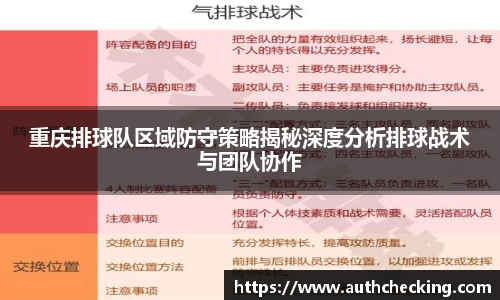重庆排球队区域防守策略揭秘深度分析排球战术与团队协作