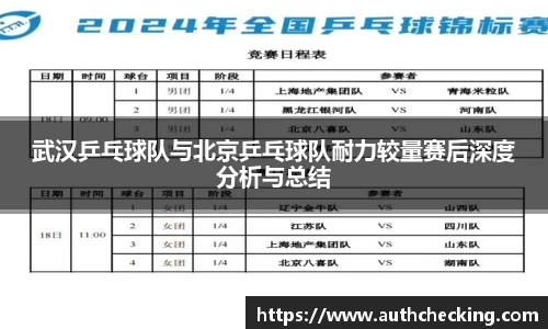 武汉乒乓球队与北京乒乓球队耐力较量赛后深度分析与总结